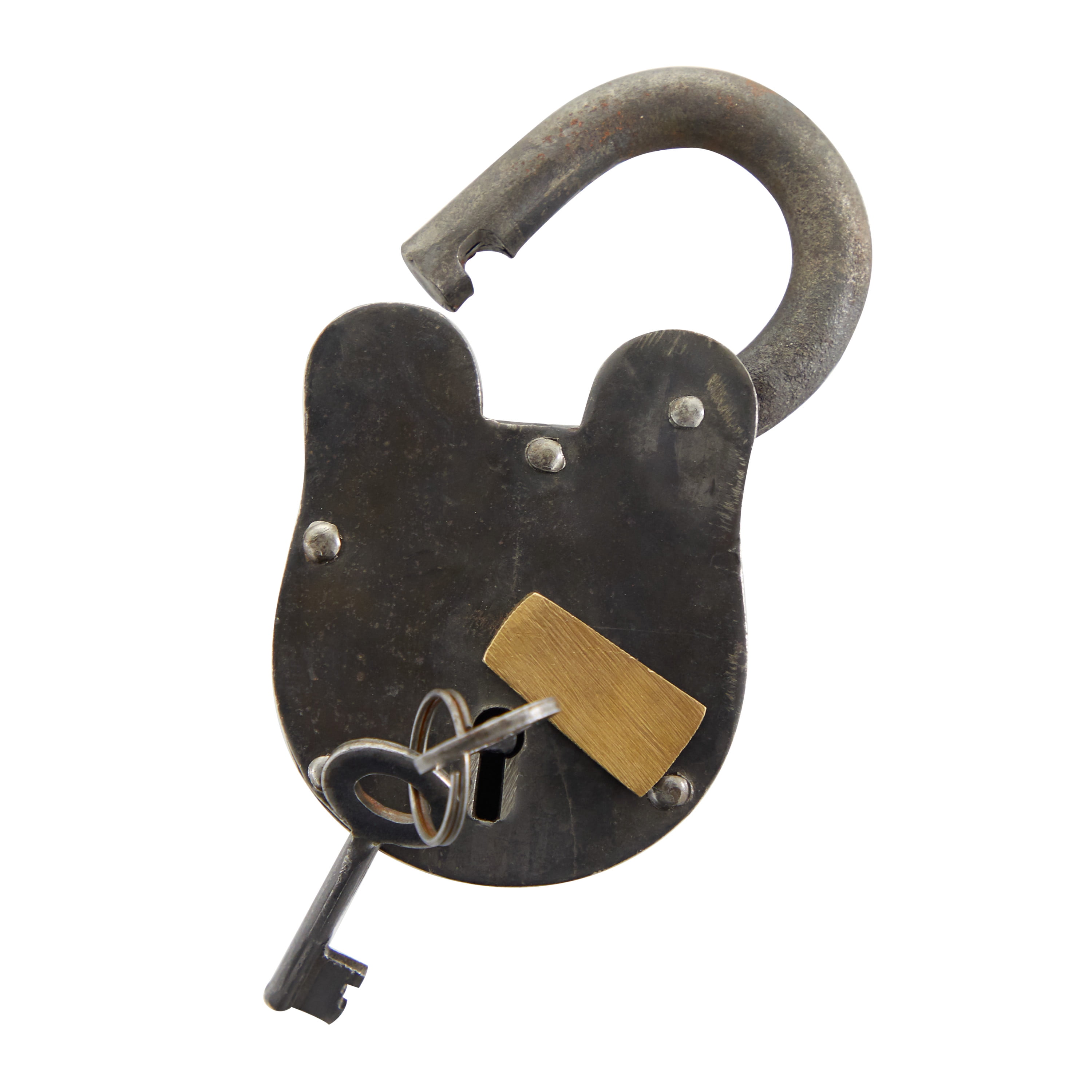 DecMode 4" Gray Brass Lock And Key