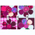 thumbnail image 1 of Metal Light Switch Plate Outlet Cover (Flower Patch Pink - Triple Toggle), 1 of 2