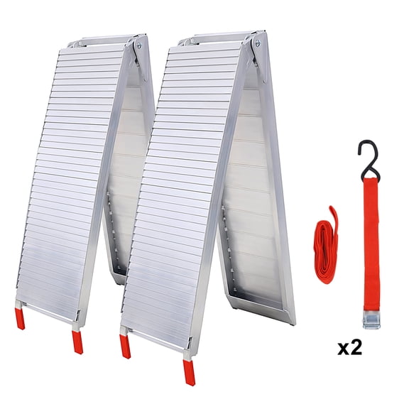 80" Truck Ramps 1500LB Capacity Aluminum Folding 2PCS for ATVs Mowers
