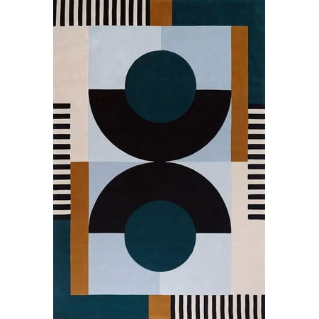 ELEGANT RUG STORE CONTEMPORARY DESIGNER HAND TUFTED CARPET 100% WOOL 5FTX8FT AREA RUG