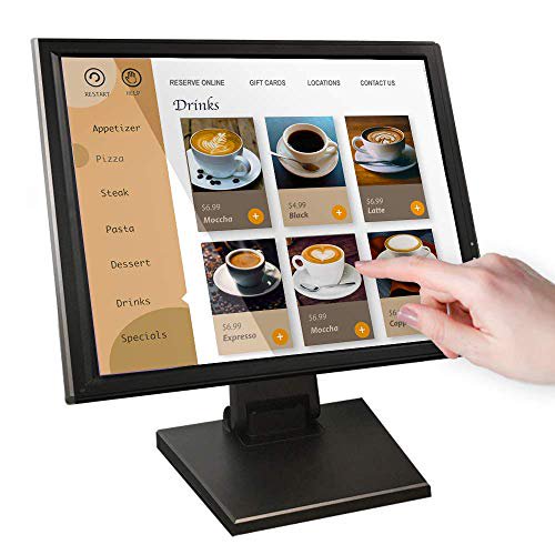 17-inch HDMI Resistive Touch Screen POS LED Monitor with VGA and HDMI Port and Cable, for Office, Retail, Restaurant, Bar, Gym, Warehouse…
