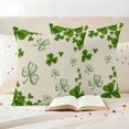 thumbnail image 3 of St. Patrick's Day Outdoor Waterproof Pillow Covers, Green Shamrock Plants Spring Beige Decorative Square Throw Pillowcase Sofa Cushion Sham for Patio/Couch/Chair, 18"x18" 2 Pack, 3 of 8