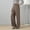 Brown, variant on High Waisted Pants for Women Dressy Elastic Waisted Pull On Straight Leg Stretchy Flowy Bottoms Casual Workwear Office Trousers with Pockets