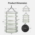 thumbnail image 2 of iPower 3 Feet 6 Layer Herb Drying Rack Hanging Foldable Dry Net with Heavy Duty Rings and Carrying Bag, for Plants, Seeds, and Buds, Green, 1-Pack, 2 of 7