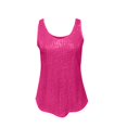 thumbnail image 5 of Womens Summer Fashion Sequin Tops Scoop Neck Sequin Sparkle Shimmer Sleeveless Tanks Tops Blouses,Hot Pink S, 5 of 6