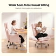 thumbnail image 6 of Big and Tall Office Chair, Cloud Plush Swivel Desk Chair with 6-Level Adjustable Armrests, Home Ergonomic Executive Office Chair for Work, Gaming, Pink, 6 of 10