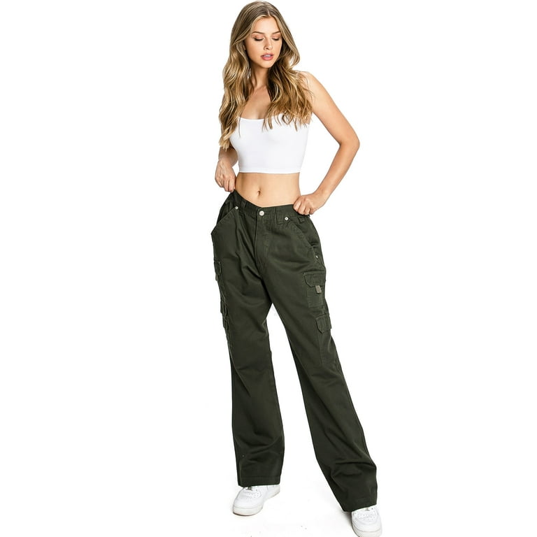 【U LAN】Bias Raw Edge Carpenter Cargo Pants Revolt PLUS SIZE Women's Juniors Baggy Straight Leg