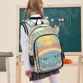 thumbnail image 7 of FORMRS School Backpack 17" Student Travel Bag with Laptop Compartment, Retro Beige Rainbow, 7 of 7