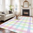 thumbnail image 2 of Large Area Rugs for Living Room Bedroom, Green Beige Plaid 8'x10' Rug Washable Carpet Runner Indoor Outdoor, Buffalo Farmhouse Art Checkered Non Slip Floor Mats Rug for Kitchen, Patio, 2 of 8
