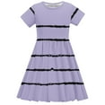 thumbnail image 7 of Ashirexll Teen Summer Dresses, Girls Summer Dresses, 4-14 Years Toddler Girls Summer Gradient Color Printed Short Sleeve Stretchy Dress A-Line Dress, 7 of 7