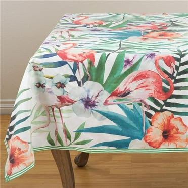 Tahiti Tropical Flamingo Indoor/Outdoor Throw Pillow
