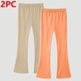 thumbnail image 2 of LNWUY 2 Pack Girls Flare Leggings High Waist Bell Bottom Pants Kids Solid Color Cotton Casual Clothes for Teen Girl White 3 Years, 2 of 7