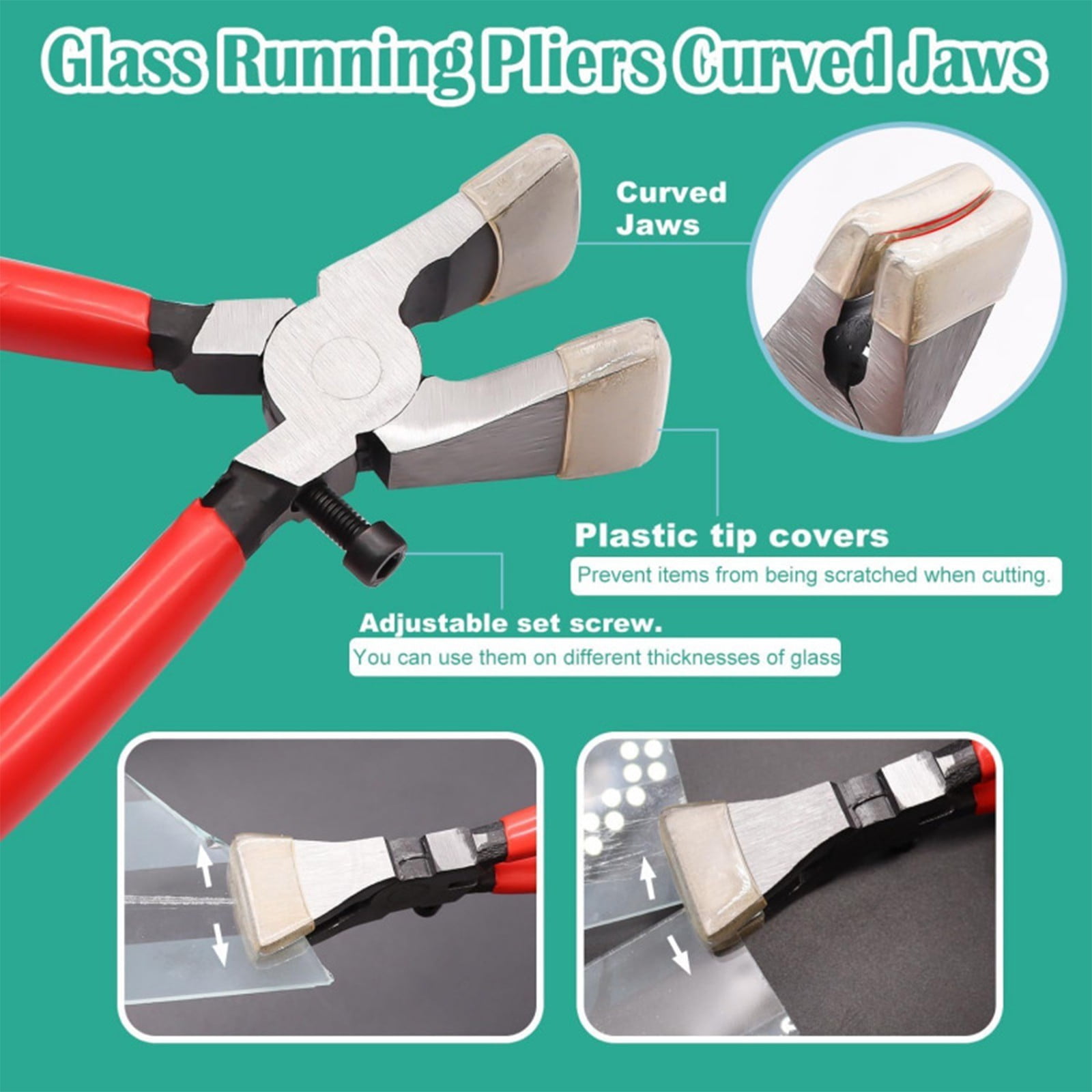 Pack of Glass Cutting Plier Cutter Features Trimming Function Precisions Glass Cutting Tool Set for Repair Art Craft