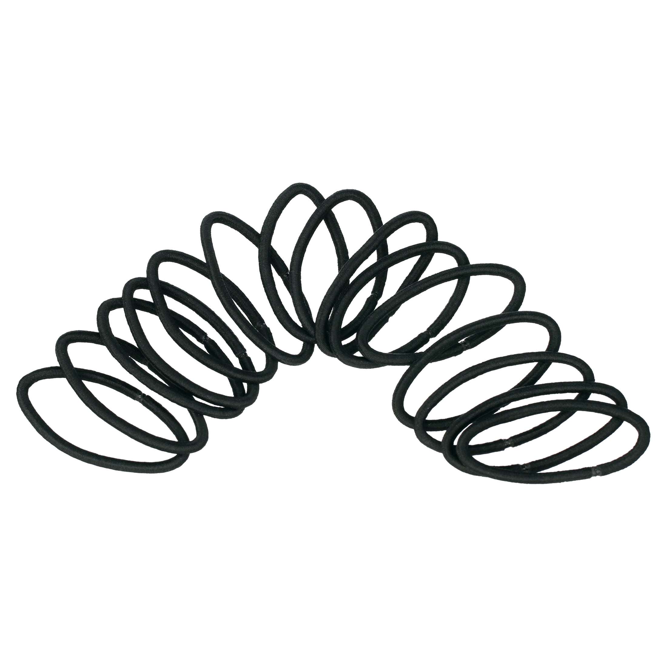(6 pack) Goody Hair Elastics, Braided Design No Damage Hair Ties, All Hair Types, Black, 15 Ct