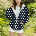 thumbnail image 2 of Fmbrln Girls and Boys Polka Print Fleece Hoodies Long Sleeve Full Zip Up Hooded Sweatshirts Fall Winter Fashion Warm Athletic Coat with Pockets, Sizes 4-14Y, 2 of 4