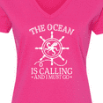 thumbnail image 4 of Inktastic Ocean is Calling Cute Nautical Octopus Women's V-Neck T-Shirt, 4 of 5