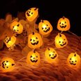 thumbnail image 3 of 2 metros, 20 LED, diseño de calabaza, luz de cadena, modo brillante constante TFixol  Cuerda de lámpara, 3 of 7