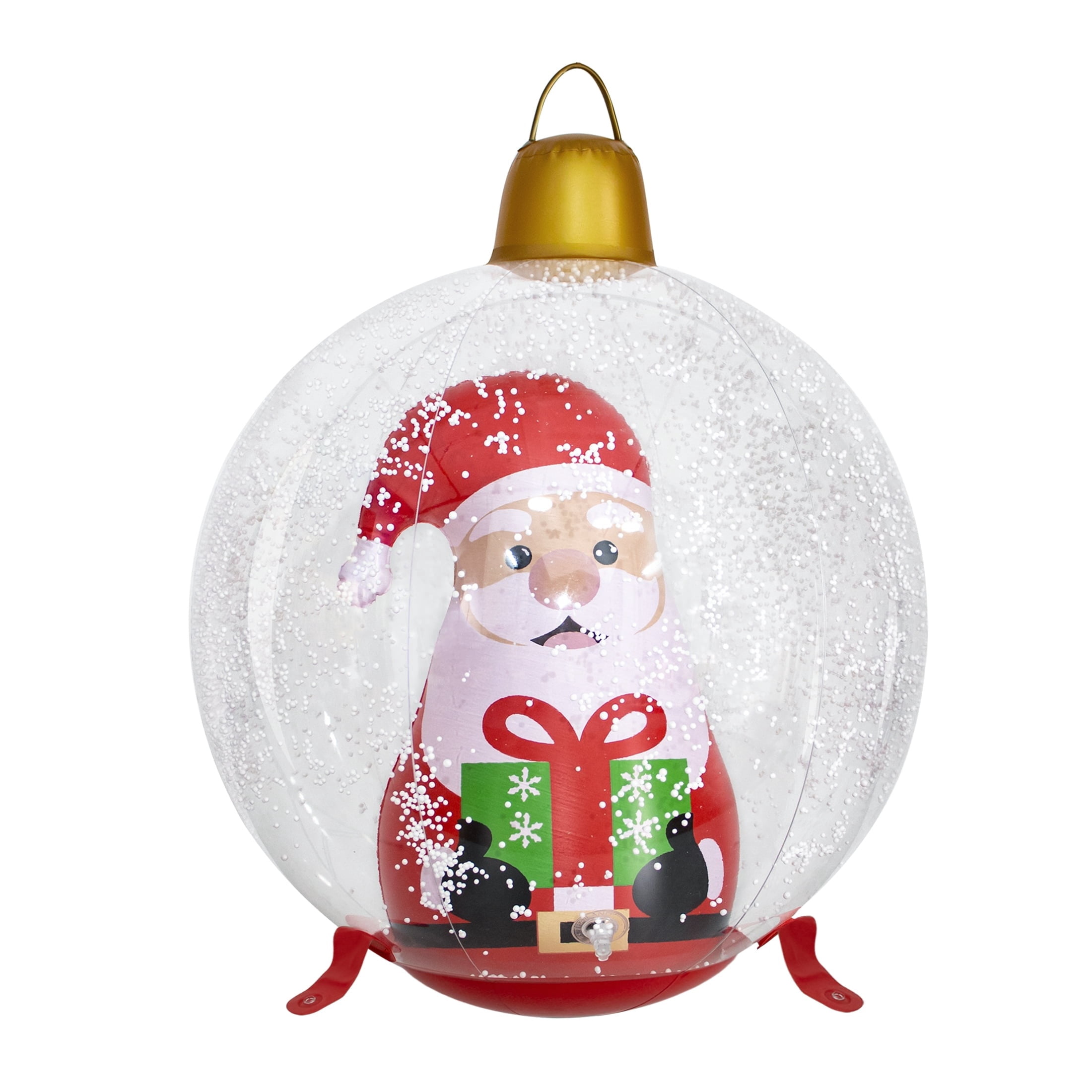 Clear and Red Blow-Up Santa Snowglobe Christmas Yard Inflatable, 29", by Holiday Time