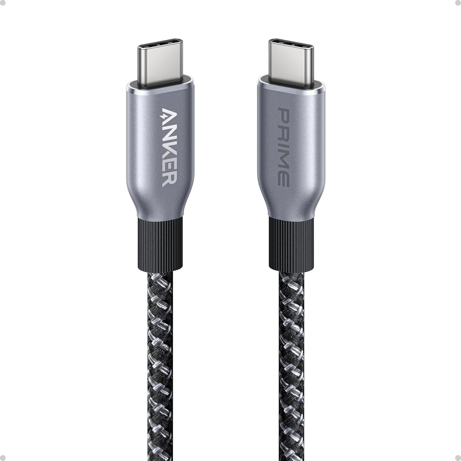 Anker Prime USB C to USB C Cable, 240W Fast Charging Cord, Upcycled-Braided Nylon with 100-Year Bend Durability Compatible for iPhone 17 Series, MacBook, Galaxy S24(3 FT)