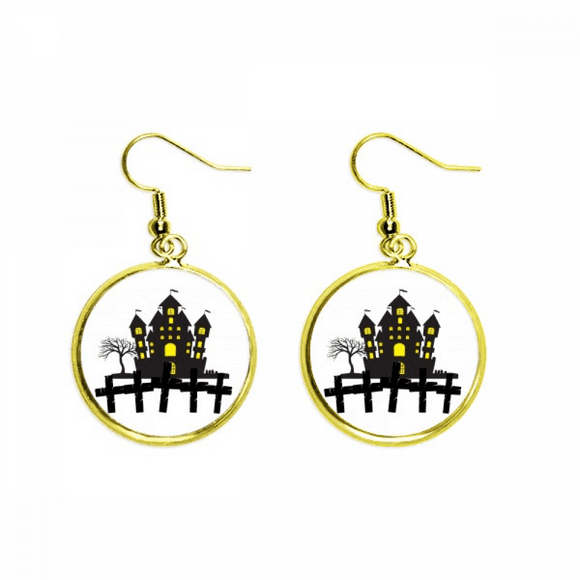 halloween brightly lit castle ear dangle en drop earring jewelry woman
