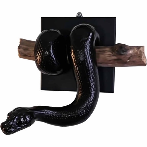 Golden Ball Python Wall Sculpture - 3D Resin Realistic Decoration, Resin Python Wall Art for Bedroom, Living Room, Hallway, and Study Room