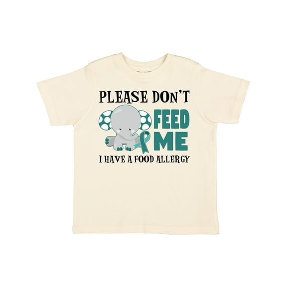 Inktastic Please Dont Feed Me I Have a Food Allergy with Elephant and Ribbon Boys or Girls Toddler T-Shirt