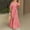Hot Pink, variant on A Line Summer Dresses for Women 2026 Long Short Sleeve Striped Shirt Dress Button Down Collared with Tie Belt Loose Fit Dresses