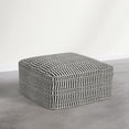 thumbnail image 5 of Simpli Home Safford 20 inch Wide Woven Square Pouf Ottoman, Cream White and Deep Black, 5 of 9