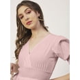 thumbnail image 4 of Moomaya Solid Cotton Tops For Women, 3/4th Sleeve Blouse, Smocked Waist Tops, 4 of 7