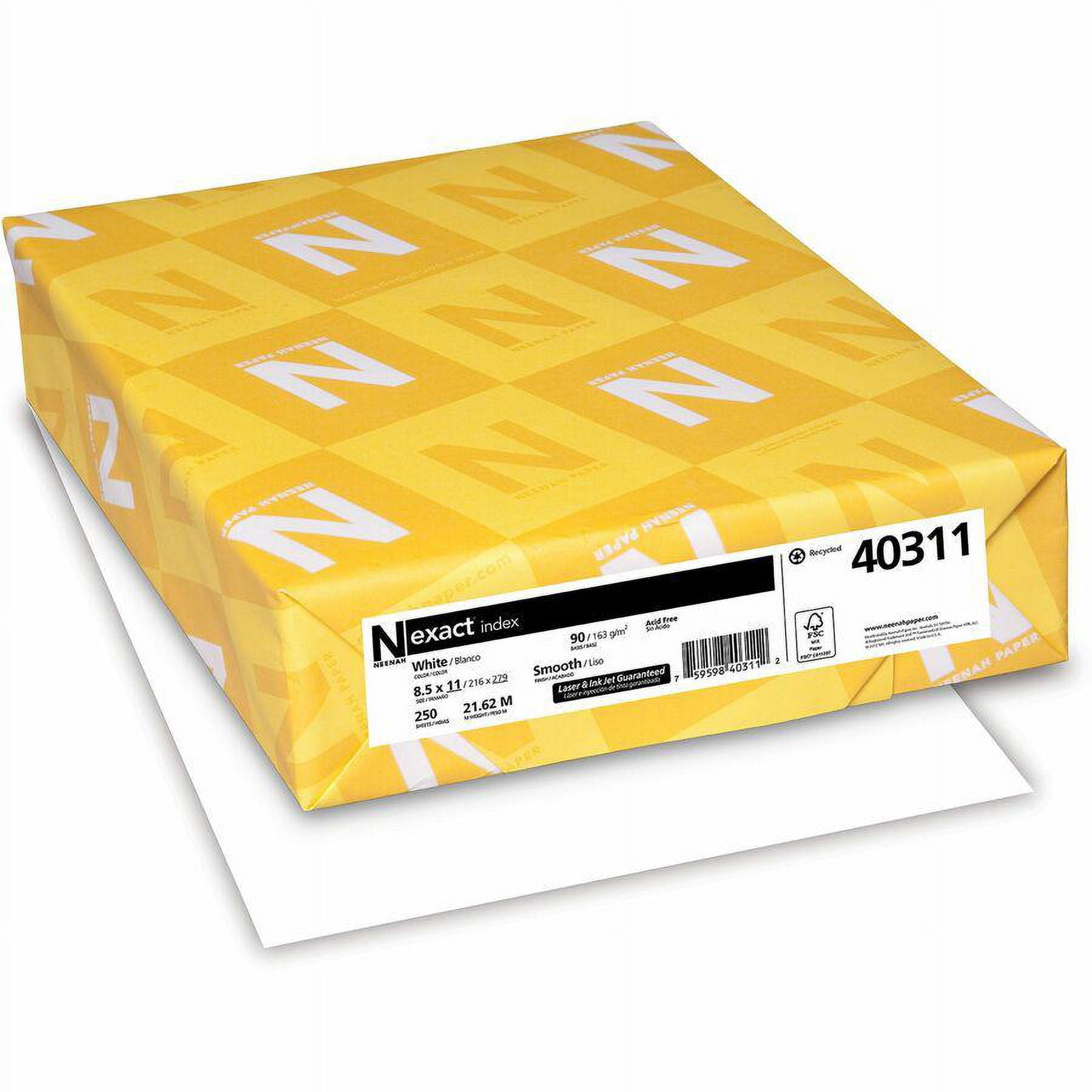 Neenah Paper 90 lb. Index Paper 8.5" x 11" White 2000 Sheets/Carton (40311)