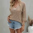 thumbnail image 4 of Lilgiuy Women's Plus-Size Loose Solid Color V-Neck Pullover Sweater for Party Club Birthday, 4 of 5
