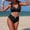 Black, variant on Women's High Waisted Modest Bikinis Sets Spiral Cutout Design Swimsuits Retro Two Piece Hollow Bathing Suit