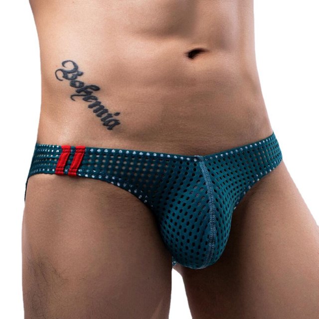 Ropa Interior Transpirable Para Hombre De Malla Sexy De Cintura Baja