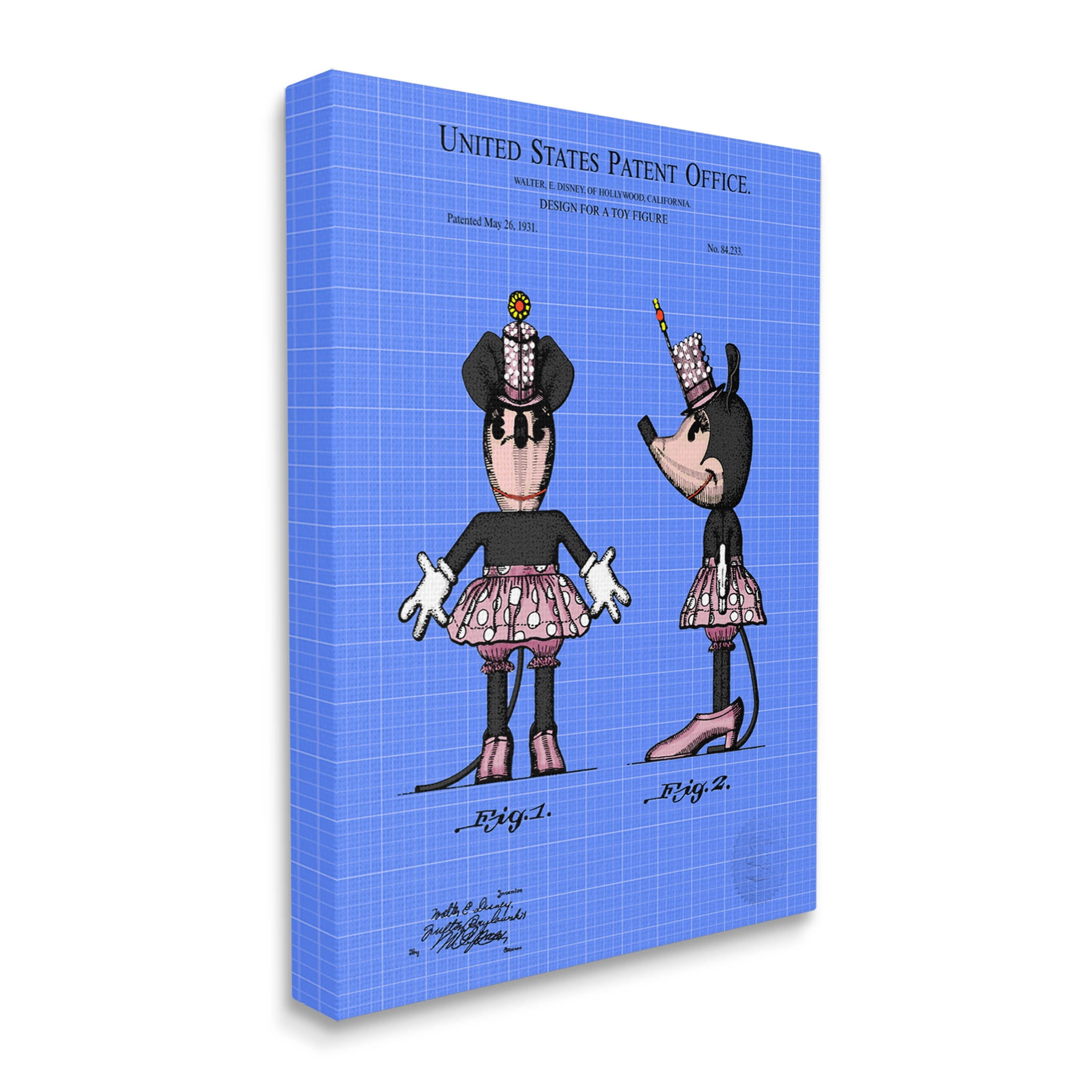 Stupell Industries Girl Mouse Toy Blueprint Graphic Art Gallery Wrapped Canvas Print Wall Art, Design by Karl Hronek