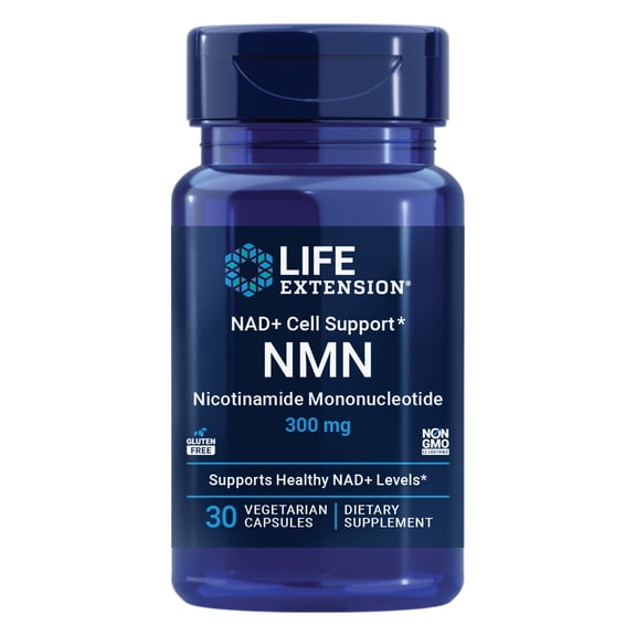 Life Extension NAD Cell Support NMN, Healthy Aging, Energy Support, nicotinamide mononucleotide, NAD , 300 mg, Gluten Free, Non-GMO, Vegetarian, 30 Capsules