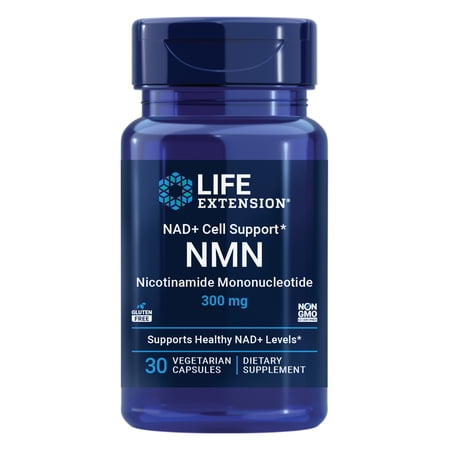 Life Extension NAD+ Cell Support NMN, Healthy Aging, Energy Support, nicotinamide mononucleotide, NAD+, 300 mg, Gluten Free, Non-GMO, Vegetarian, 30 Capsules
