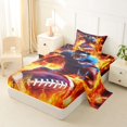 thumbnail image 2 of Erosebridal Football Gamer Twin Sheet Sets 3pcs for Kids Boys,Teens Sport Theme Flame Bedding,Ultra Soft Home Decor, 2 of 5