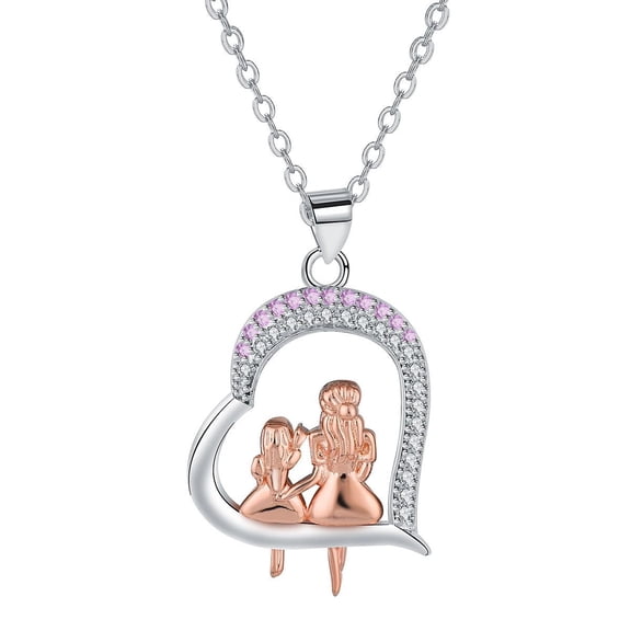 ICTPTOSL Mother's Day Gifts for Women, Mom and Daughter Pendant Necklace, Birthday Jewelry Gifts for Women Mom Nana Wife Daughter