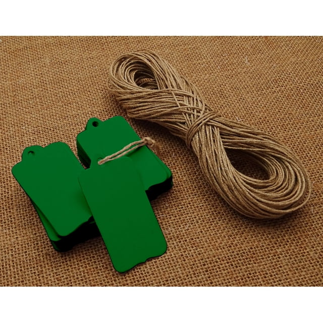 100 Pcs Rectangular Shape Tag Bonbonniere Wedding Favor Hang Tags Gift With Free Natural Jute Twine - Colours Available