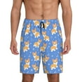 thumbnail image 3 of Lsque Kawaii Corgi Mens Sleep Pajama Shorts,Short Pajama Pants, Cotton Ultra-Soft Knit-XX-Large, 3 of 9