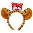 thumbnail image 1 of Soft Tiger Ears Headbands Plush Animal Hair Hoop for Washing Face Fluffy Cartoon Crown Headwear Theme Party Costume Red tiger figurine, 1 of 4