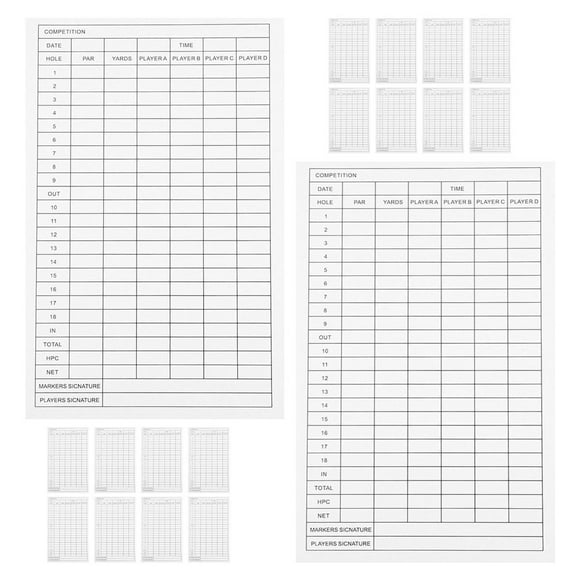 Minkissy 25Pcs Portable Golf Scorecards White Coated Paper Scorecards for Record Use with Grid Design