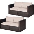 thumbnail image 1 of Gymax 4PCS Rattan Corner Sofa Set Patio Outdoor Furniture Set w/ Beige Cushions, 1 of 10