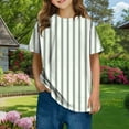 thumbnail image 5 of Jalioing Striped T Shirt for Teens Short Sleeve Crew Neck Basic Tee Shirt Kids Boys Girls Summer Casual Tops, 5 of 6