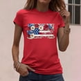 thumbnail image 6 of Womens American Flag Shirt USA Patriotic Crew Neck T-Shirt 4th of July Short Sleeve Tee, 6 of 7