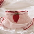 thumbnail image 6 of Womens Hipsters Ruffle Trim Panties with Sweet Strawberry Print Soft Breathable Sheer Mesh Middle Waist Underwear Briefs, 6 of 9