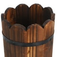 thumbnail image 3 of OULII Barrel Planter Coffee Wood Flower Pot Round 1Set, 3 of 6