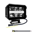thumbnail image 1 of Zootealy 5-Inch Square Refractive Work Light with Angel Eyes, Waterproof, Multiple Lighting Modes, Single Unit, 100W LED Spotlight + Floodlight, IP68, Black, Aluminum Alloy, PMMA Plexiglass, 6000K,, 1 of 6