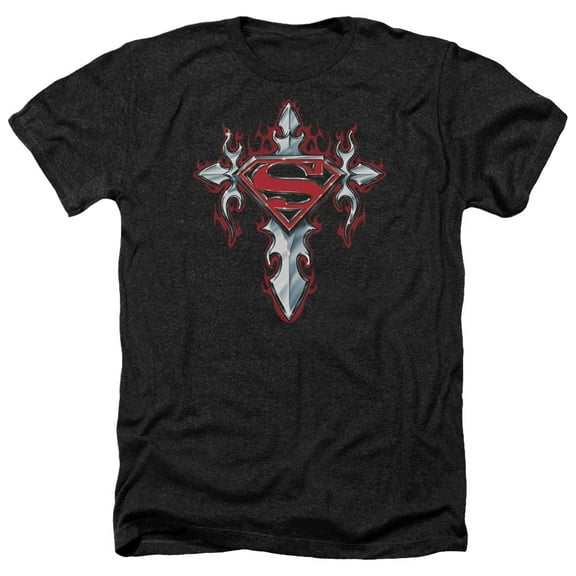 Superman - Gothic Steel Logo - Heather Short Sleeve Shirt - X-Large