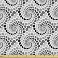 thumbnail image 1 of Abstract Upholstery Fabric by the Yard, Greyscale Tones Natural Vortex of Fish Skin Like Motifs Illustration, Decorative Fabric for DIY and Home Accents, White and Charcoal Grey by Ambesonne, 1 of 5